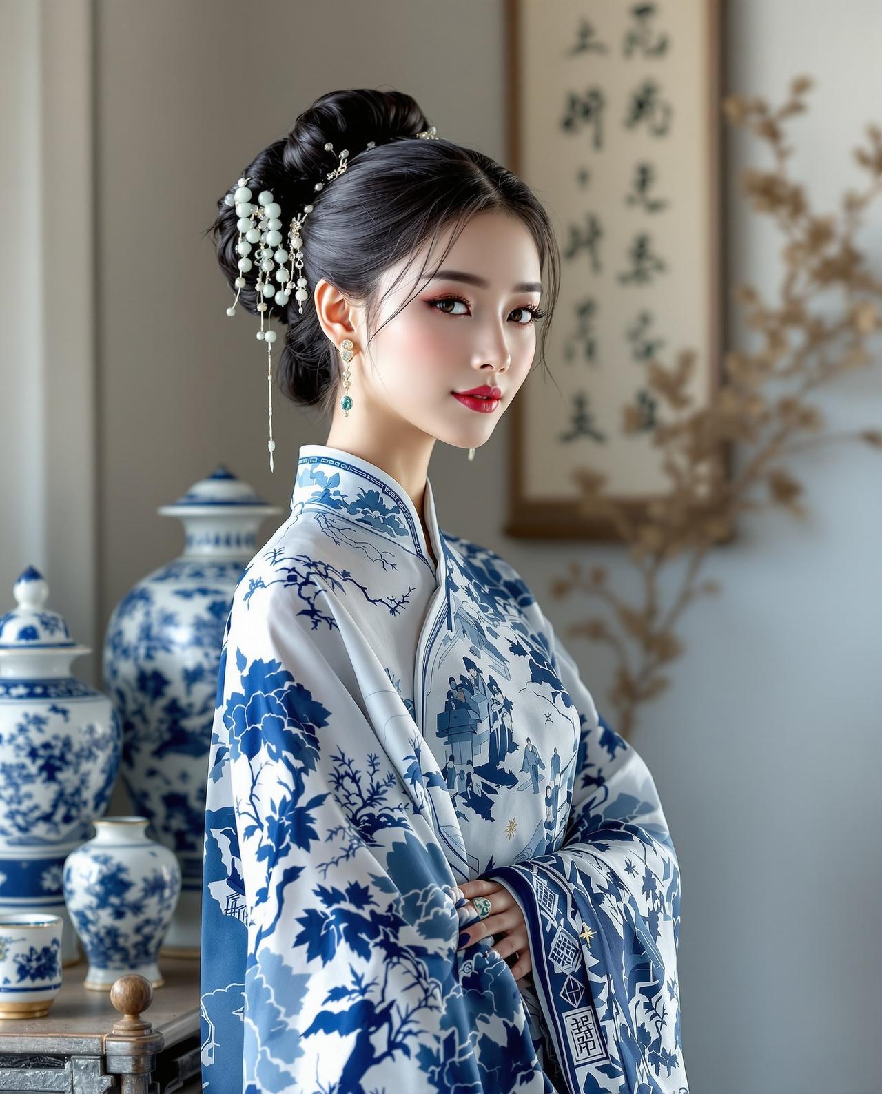 cosplay福利 - 青花瓷汉服古典美人 - 汉服、青花瓷、古典、清雅